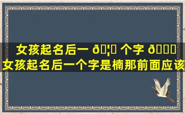 女孩起名后一 🦋 个字 🐈 （女孩起名后一个字是楠那前面应该是什么字好）